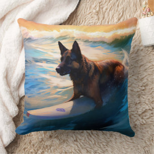 Coussin Belge Shepherd Beach Surf Peinture