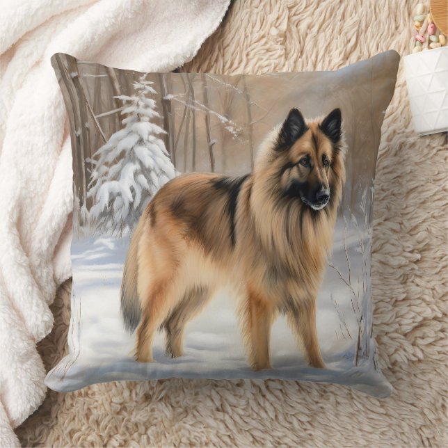 Coussin Belge Tervuren Laissons neiger Noël (Couverture)