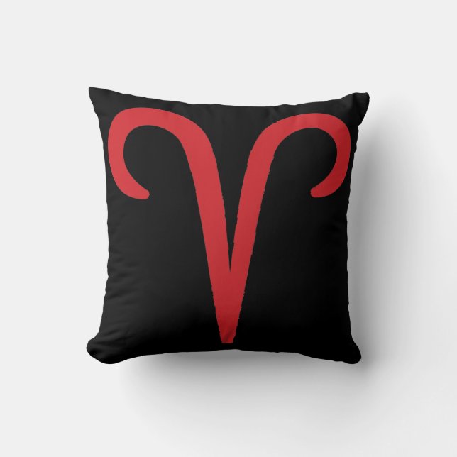 Coussin Bélier Astrologie Rouge Zodiaque Mars Avril Annive (Recto)