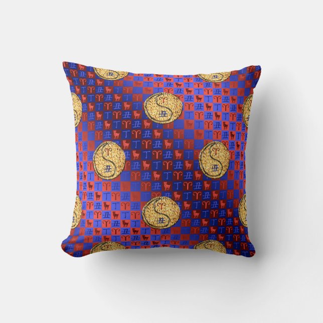 Coussin Bélier & Boeuf de Feu (Recto)