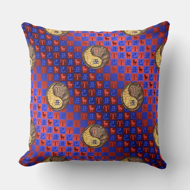 Coussin Bélier & Boeuf de Terre (Recto)