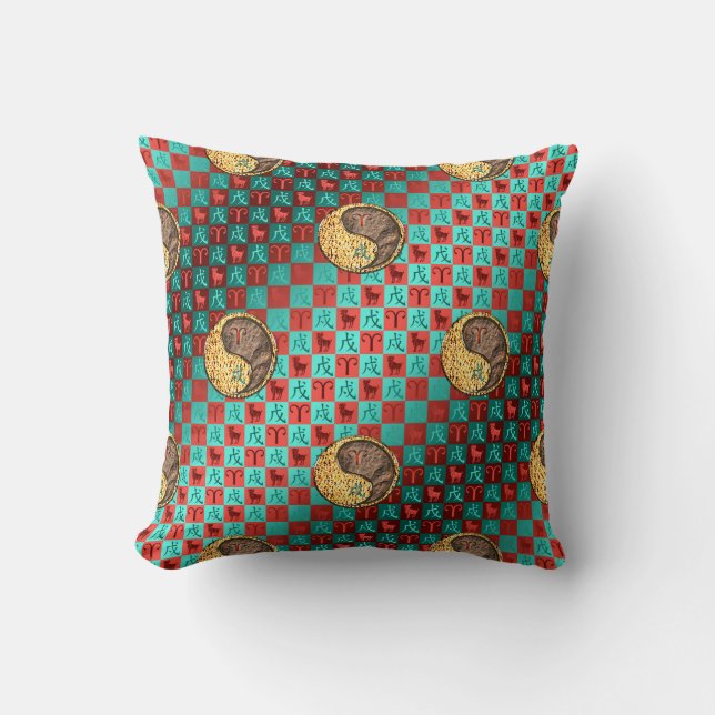 Coussin Bélier & Chien de Terre (Recto)