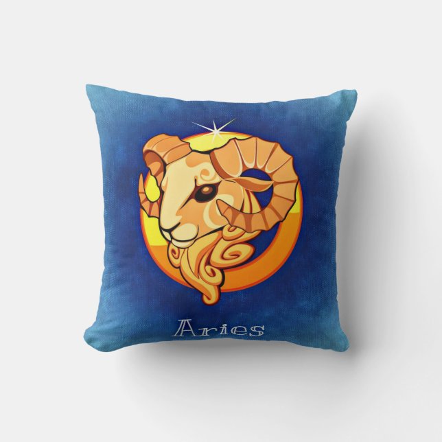 Coussin Bélier de signe de zodiaque (Recto)