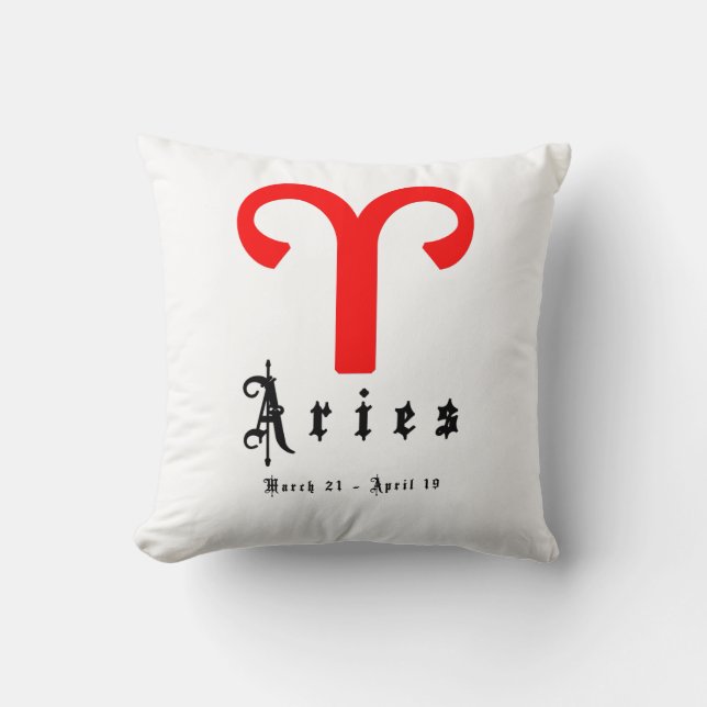 Coussin Bélier, Horoscope, zodiaque, astrologie (Recto)