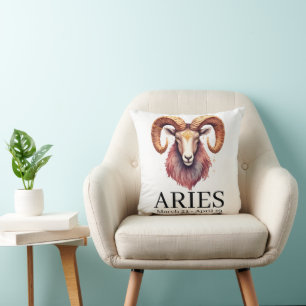Coussin Bélier Ram Aquarelle   Astrologie Zodiaque Céleste