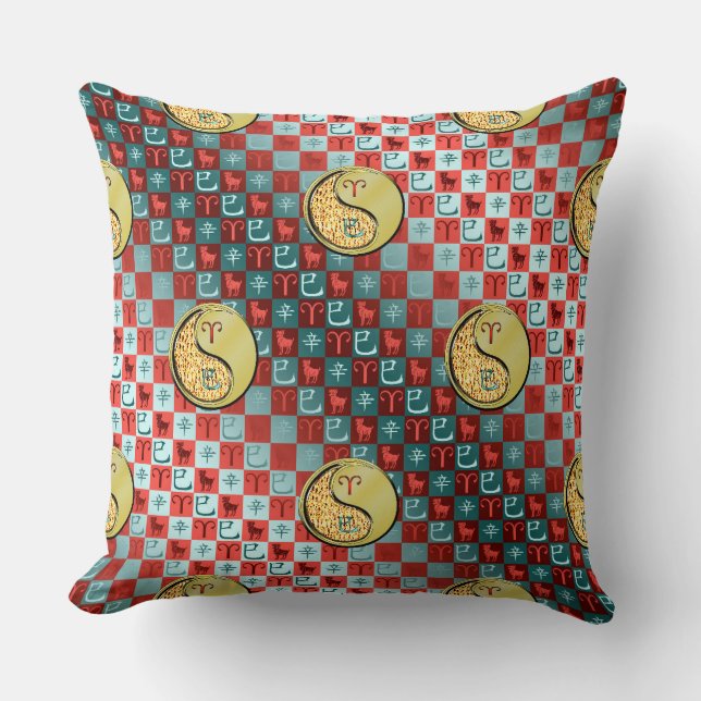 Coussin Bélier & Serpent Métal (Recto)