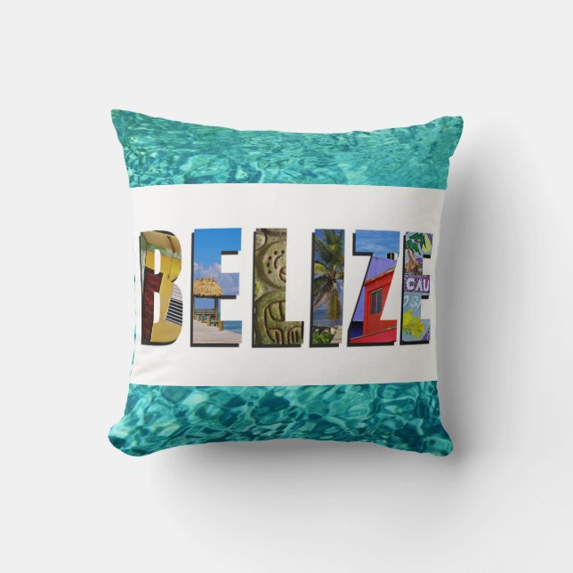 Coussin Belize Tropical Beach Blue Ocean Travel Photos (Recto)
