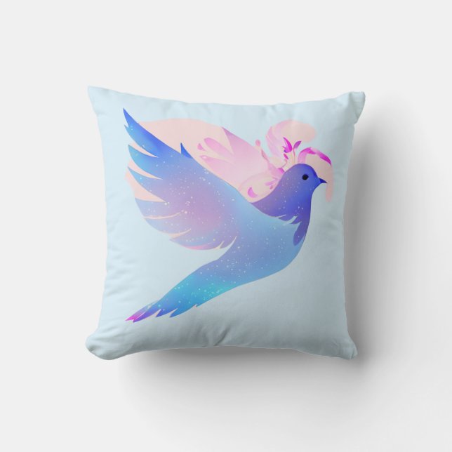 Coussin Belle Aquarelle Bleue (Recto)