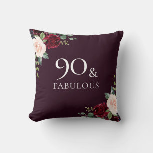 Coussin Belle Aquarelle Burgundy Blush 90e Anniversaire