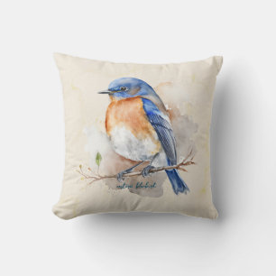 Coussin Belle aquarelle de l'Est de Bluebird
