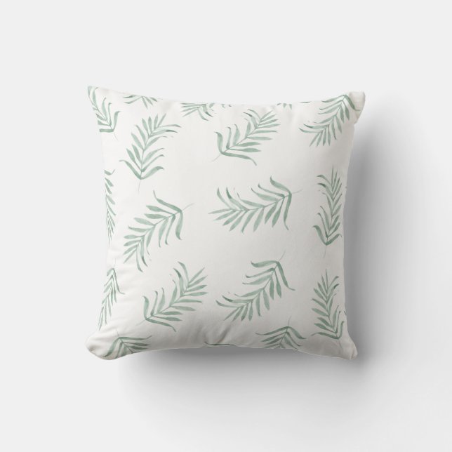 Coussin belle aquarelle feuille dispersion (Recto)