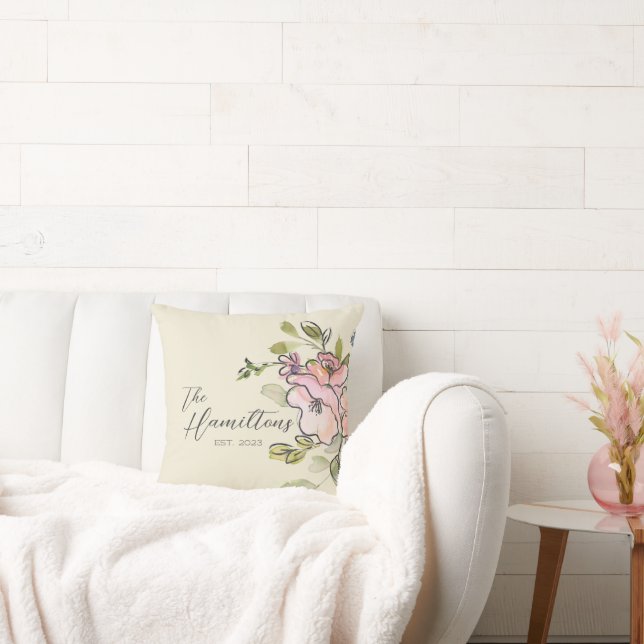 Coussin Belle aquarelle Floral Custom Etabli (Canapé)