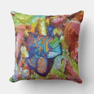 Coussin Belle aquarelle Mandarinfish Design