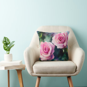 Coussin Belle aquarelle moderne Collection Roses roses ros