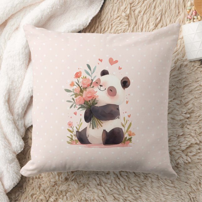 Coussin Belle aquarelle Panda Mères Jour Cadeau (Couverture)