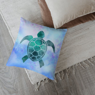 Coussin Belle Aquarelle Tortue de mer