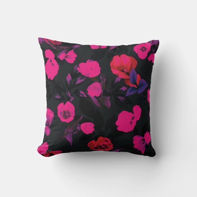 Coussin Belle aquarelle tulipe fleurs transparent patte (Recto)
