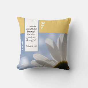 Coussin Belle Bible Verse Daisy Modèle photo Personnalisé