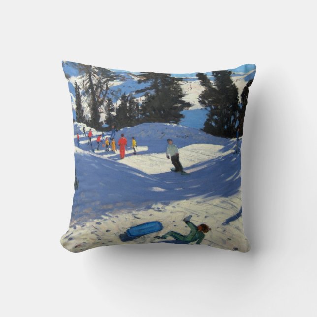 Coussin Belle bleue Plagne de traîneau (Recto)