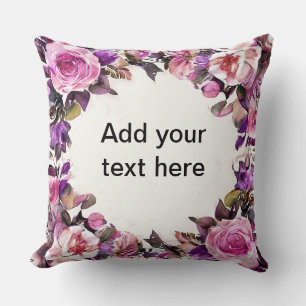 Coussin Belle Bordure Florale Aquarelle