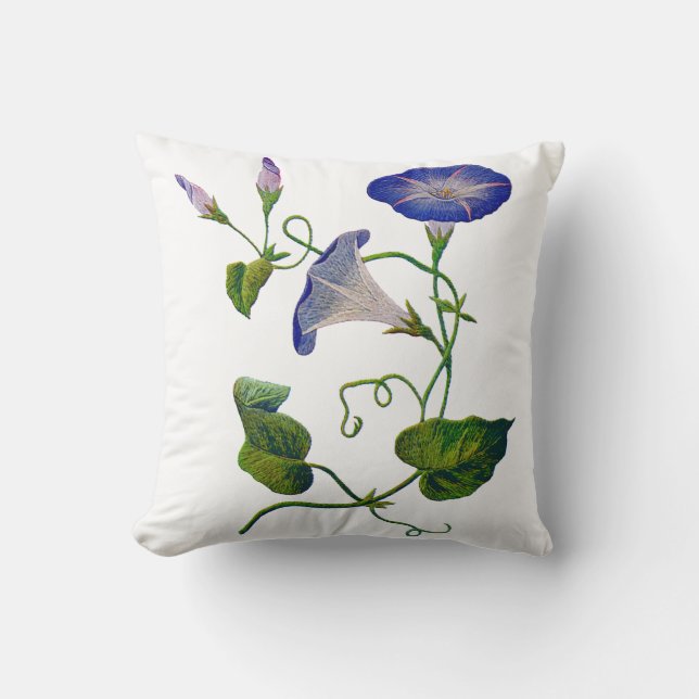 Coussin Belle broderie traditionnelle Jacobéenne Crewel (Recto)