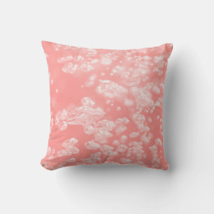 Coussin Belle bulle d'air bokeh passe rose clair abstrait