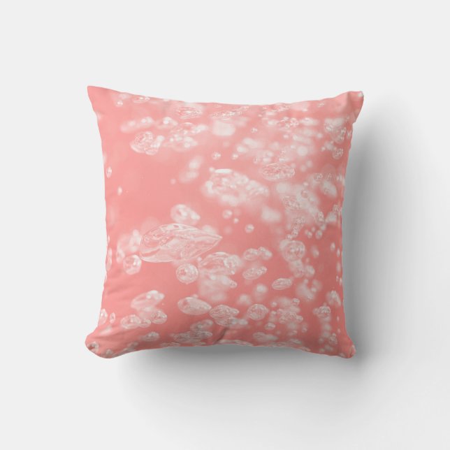 Coussin Belle bulle d'air bokeh passe rose clair abstrait (Recto)