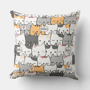 Coussin Belle caricature Chats Motif sans couture