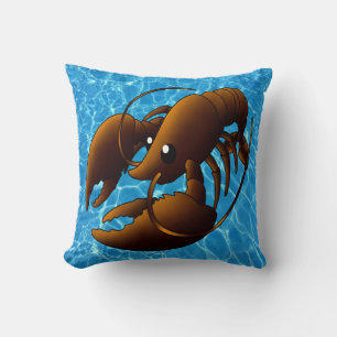 Coussin Belle caricature de homard orange