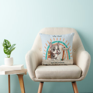 Coussin Belle caricature French Bulldog Retour à l'école