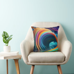 Coussin Belle cascade arc-en-ciel