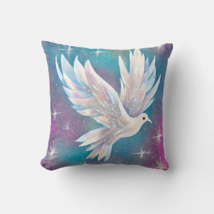 Coussin Belle colombe blanche Parties scintillant blanche