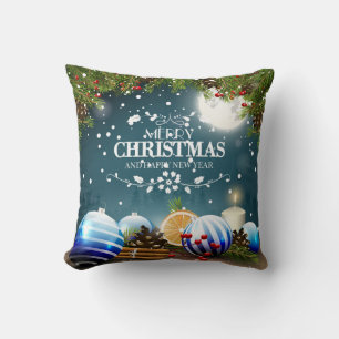 Coussin Belle conception de Noël avec branches de neige