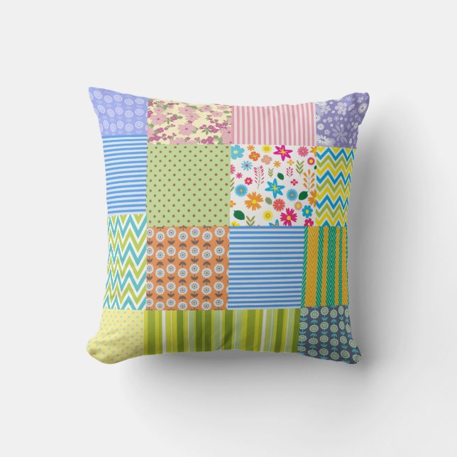Coussin Belle conception de patchwork (Recto)