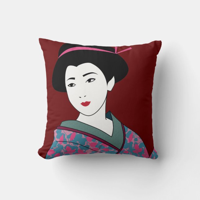 Coussin Belle coutume de geisha (Recto)