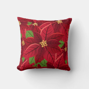 Coussin Belle couverture en polaire Poinsettia