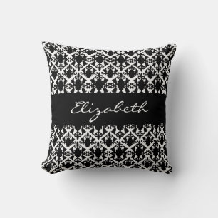 Coussin Belle Damas noir et blanc