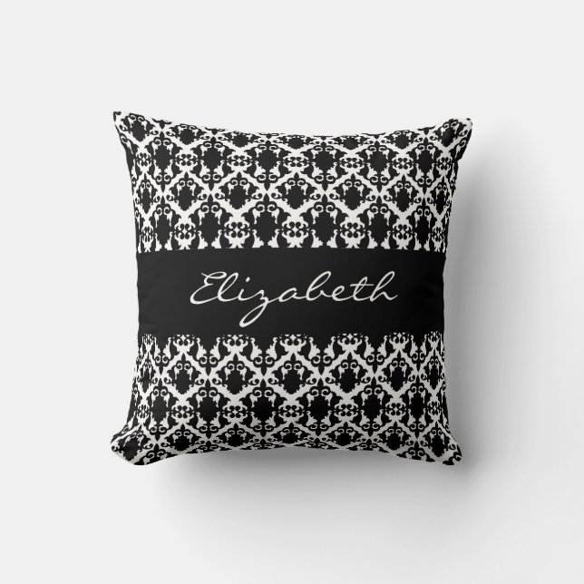 Coussin Belle Damas noir et blanc (Recto)
