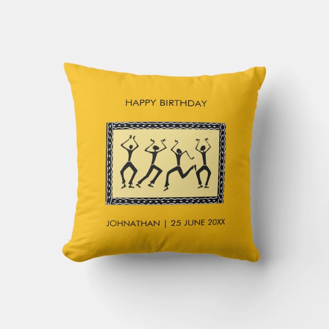 Coussin Belle danse africaine Faisons la fête (Recto)