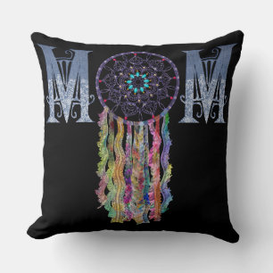 Coussin Belle dentelle et peint Denim MOM Dreamcatcher