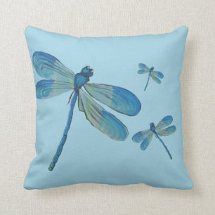Coussin Belle Dragonfly Pink Flower Art original