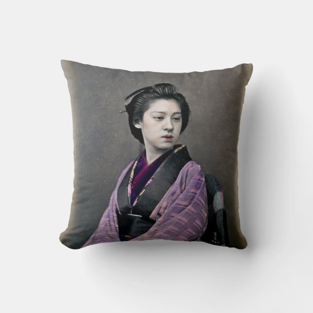 Coussin Belle femme 1870 japonaise (Recto)