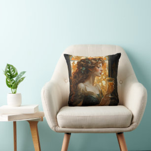 Coussin Belle Femme Art Nouveau