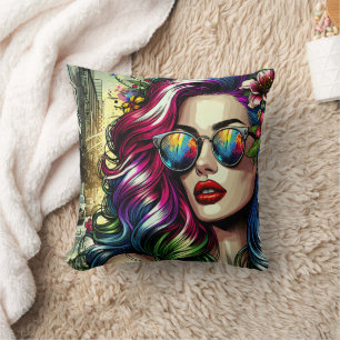 Coussin Belle femme dans la ville