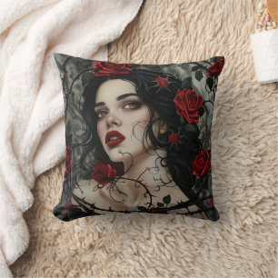 Coussin Belle femme gothique