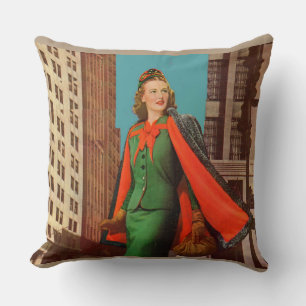 Coussin belle fille des années 1940 du centre-ville