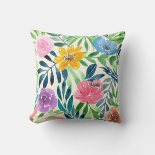 Coussin Belle fleurs pastel fleuris à fleurs à fleurs à l'