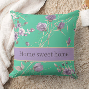 Coussin Belle Fleurs violettes hiver