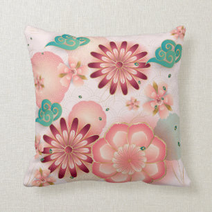 Coussin Belle floraison de la pêche poitrine fleurs de sa