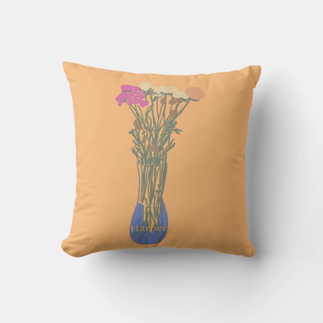 Coussin Belle floraison Illustration Fleur originale (Recto)
